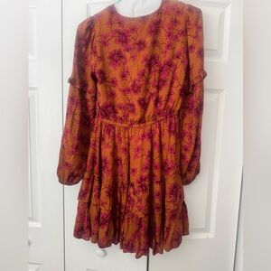 Jessica Simpson Orange and Pink Ruffled Mini Dress